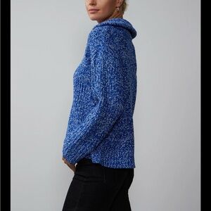 New York & Company Blue Cowl Neck Sweater